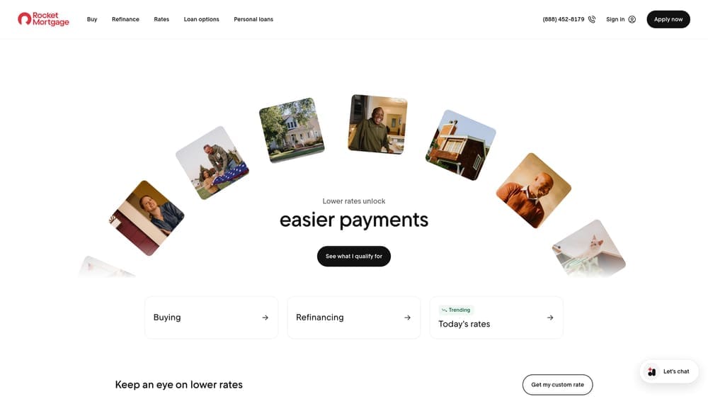 Screenshot of Rocket Mortgage website