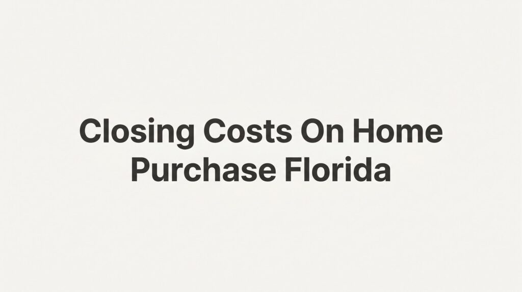Closing Costs on a Home Purchase in Florida: What Every Buyer Needs to Know