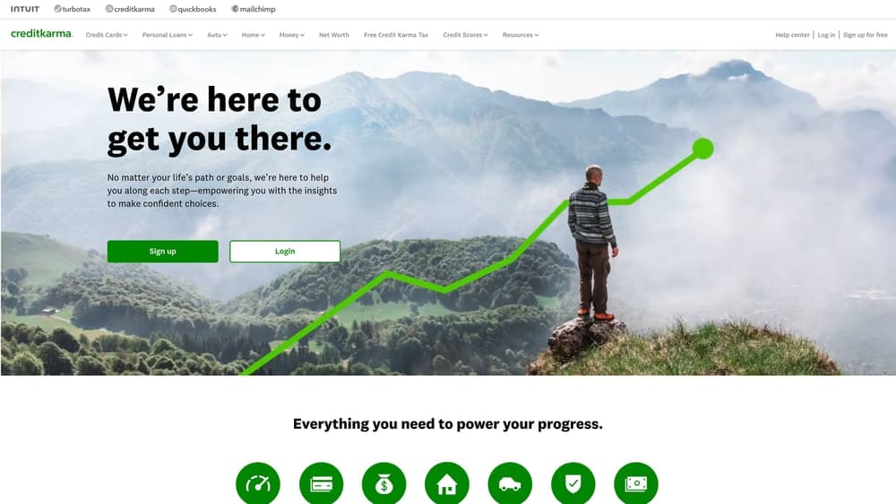 Screenshot of Credit Karma website