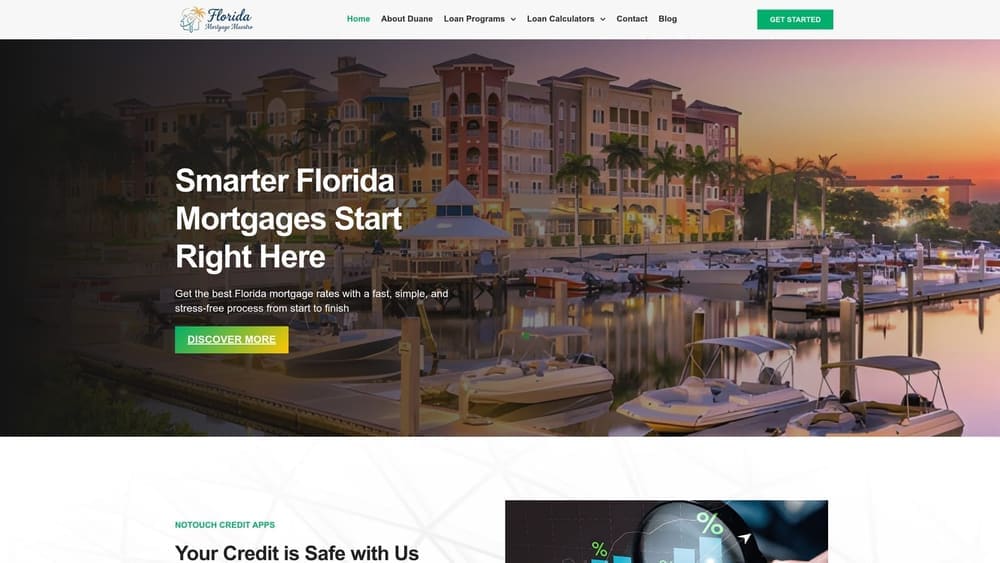 Screenshot of Florida Mortgage Maestro website