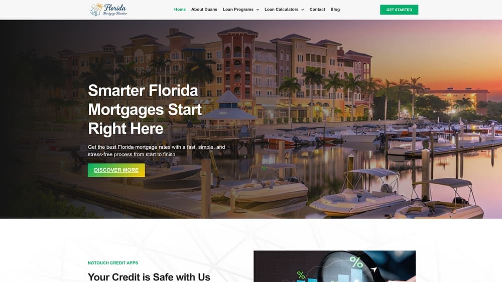 Screenshot of Florida Mortgage Maestro website