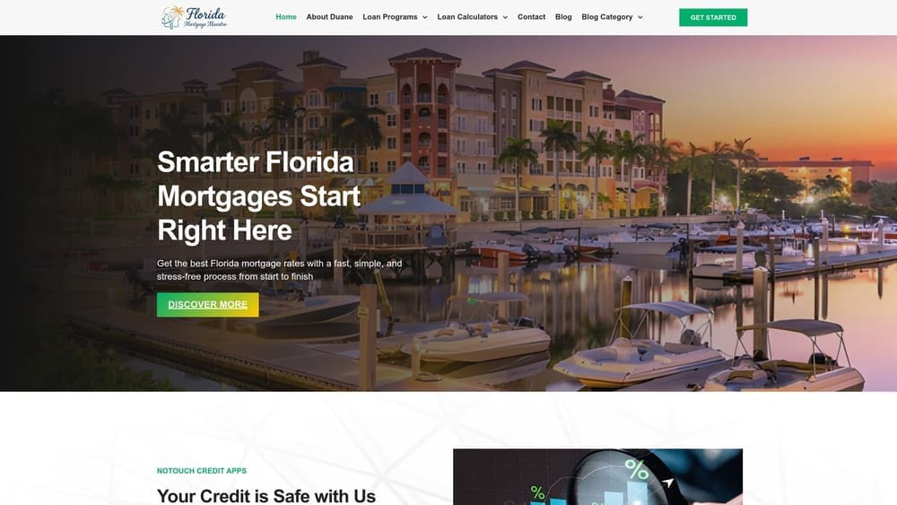 Screenshot of Florida Mortgage Maestro website
